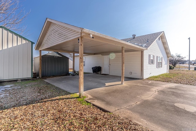 view of car parking featuring a carport