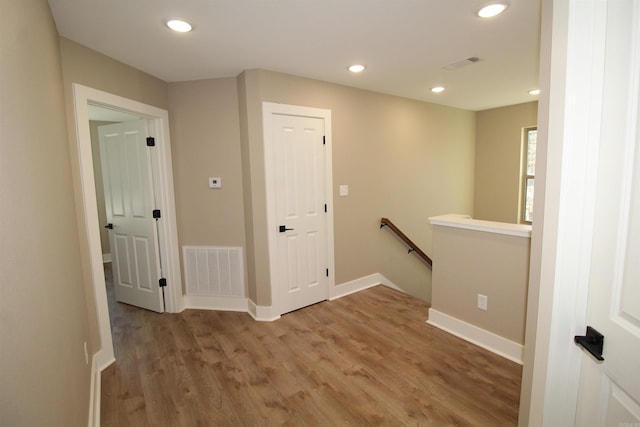 hall featuring hardwood / wood-style floors