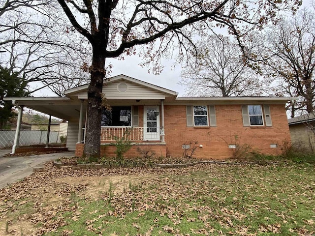 view of front of home featuring a carport