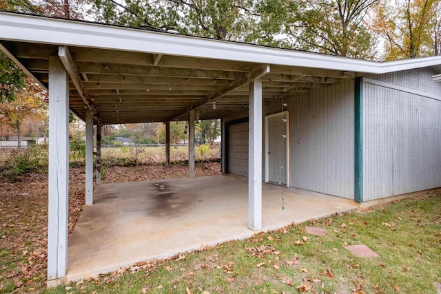 view of patio with a carport