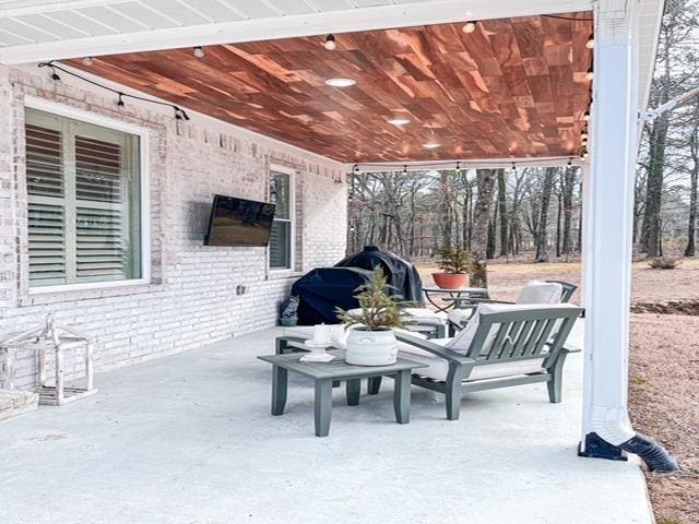 view of patio featuring grilling area