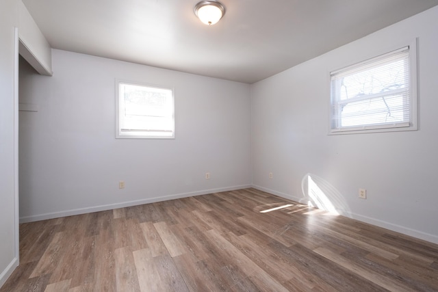 empty room featuring light hardwood / wood-style flooring