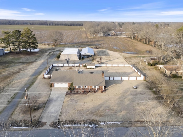 drone / aerial view featuring a rural view