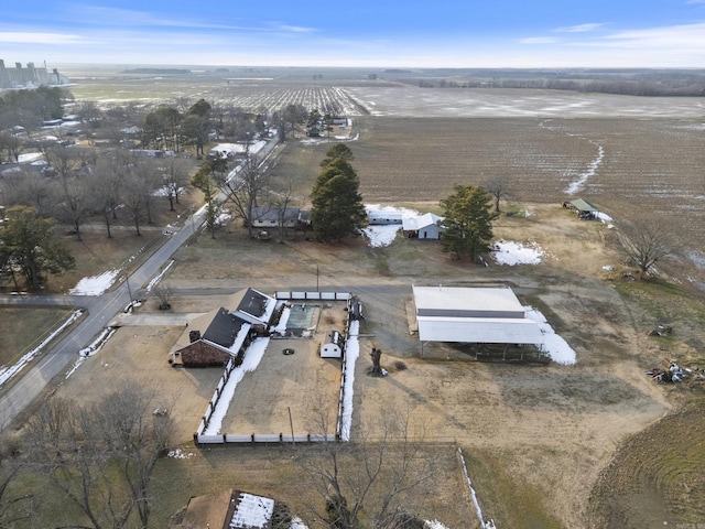 bird's eye view with a rural view