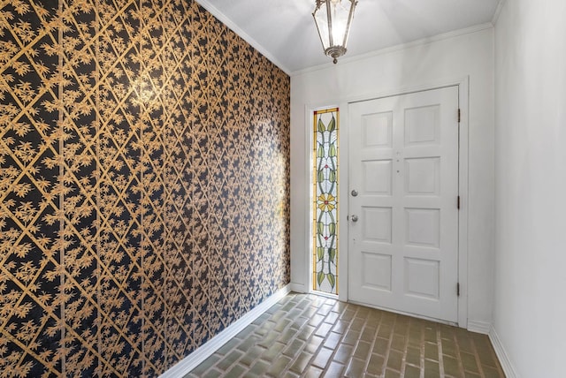 foyer entrance with ornamental molding