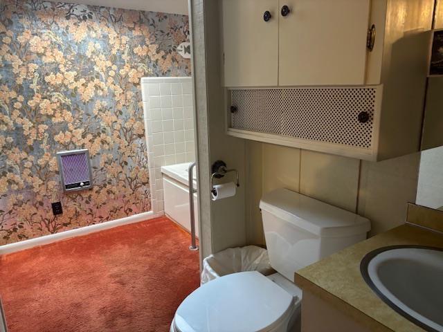 bathroom with toilet and vanity