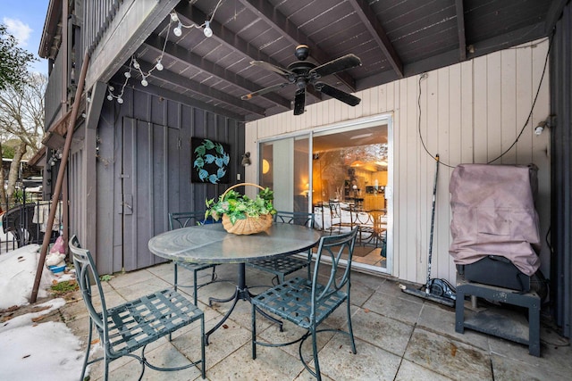 view of patio with ceiling fan