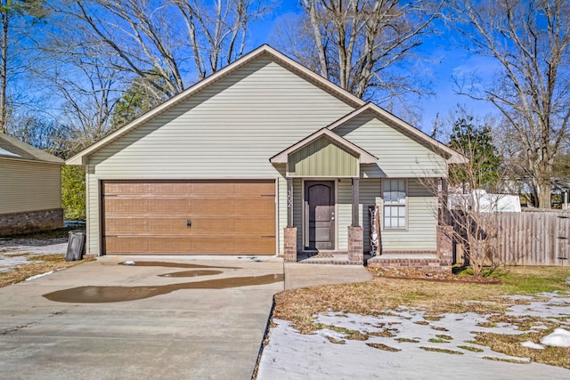 view of front of home with a garage