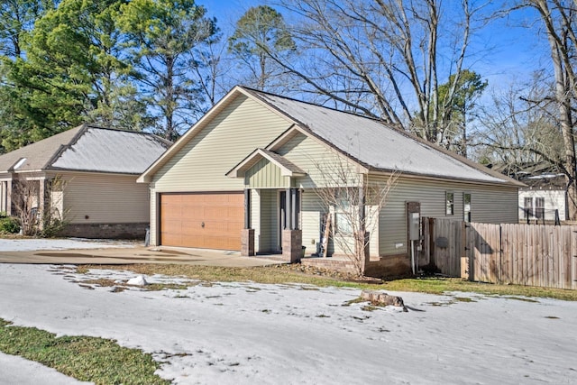 view of front of home featuring a garage