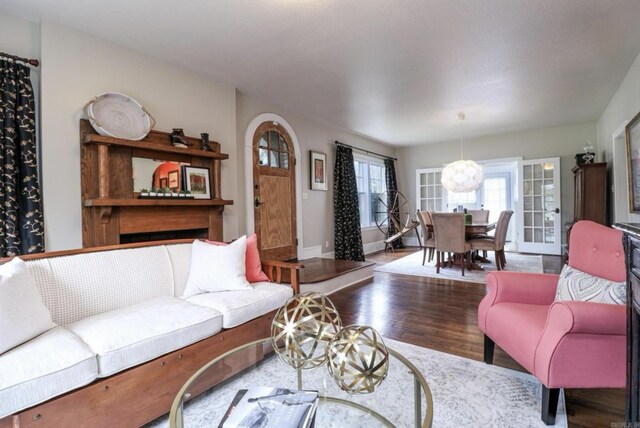 living room featuring hardwood / wood-style floors