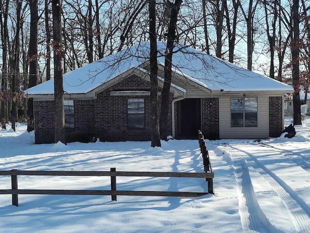 view of single story home