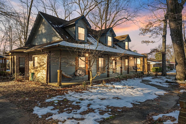 view of snowy exterior