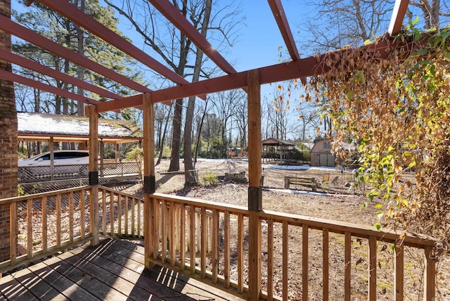 view of wooden terrace