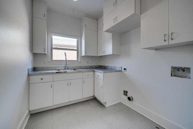 kitchen featuring white cabinets and sink