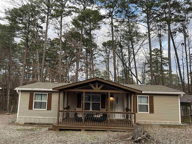 view of front of property with a porch