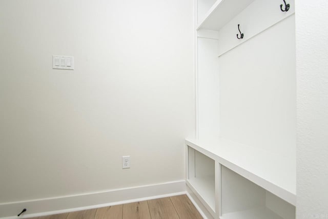 mudroom featuring hardwood / wood-style floors