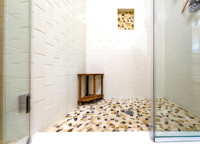 bathroom featuring walk in shower