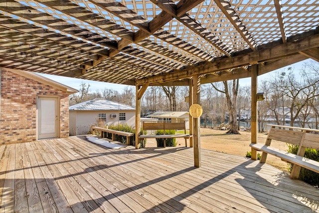 deck with a pergola