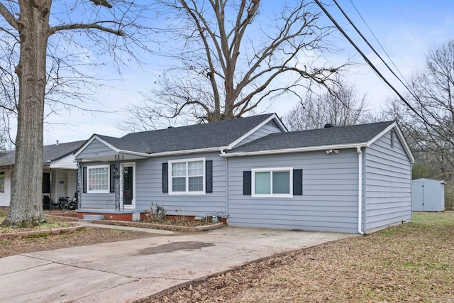 view of single story home