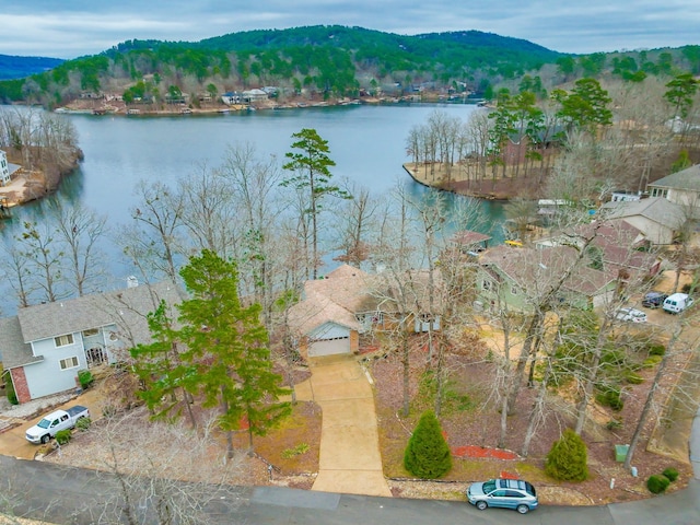 property view of water featuring a mountain view