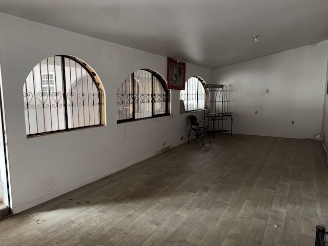 spare room featuring hardwood / wood-style floors