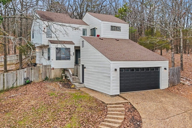 view of property featuring a garage