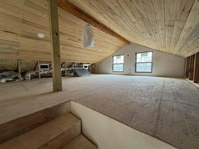 view of unfinished attic