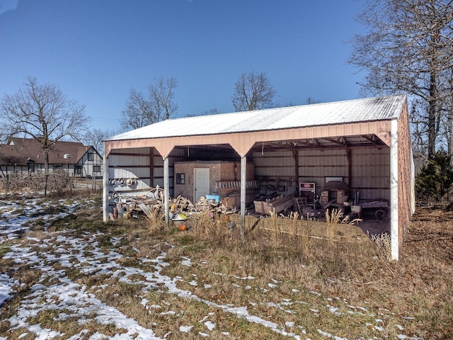 view of snow covered structure