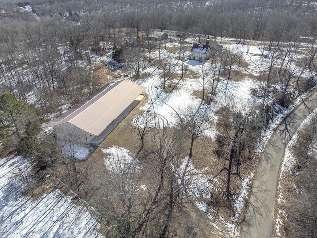 view of snowy aerial view