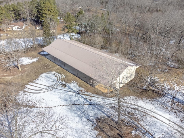 view of snowy aerial view