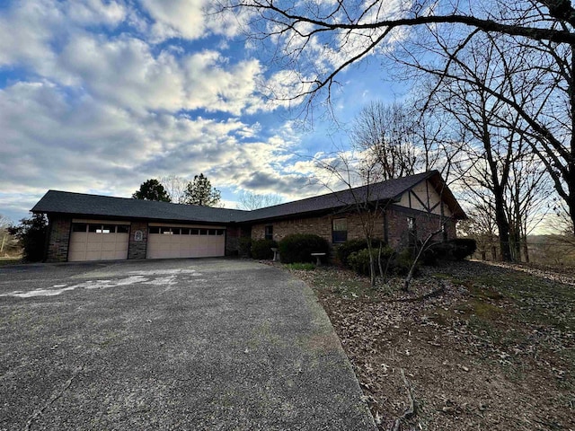 view of front of house with a garage