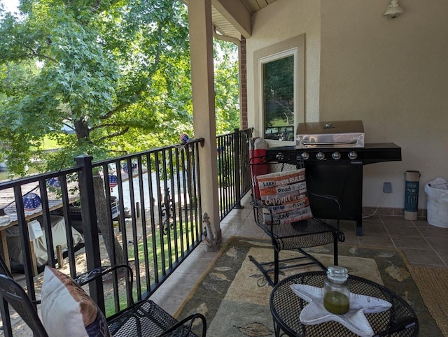 balcony with a grill