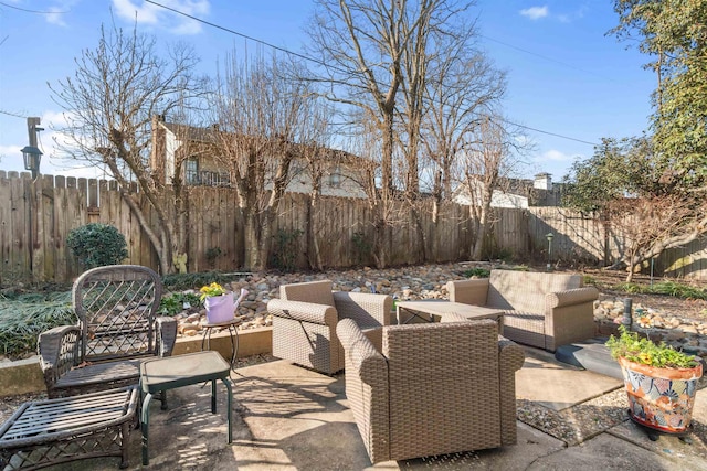 view of patio with an outdoor hangout area