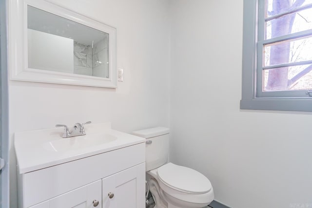 bathroom with toilet and vanity