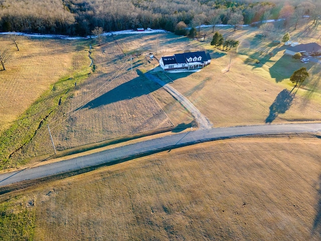 aerial view with a rural view