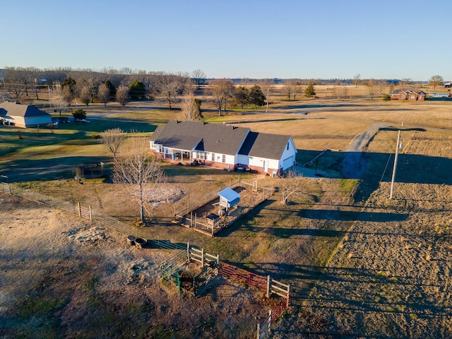 bird's eye view featuring a rural view