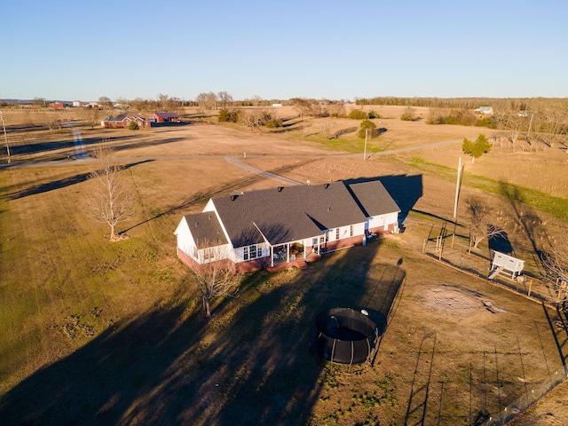 aerial view with a rural view