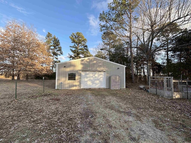 view of garage