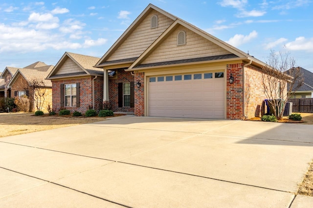 craftsman inspired home featuring a garage