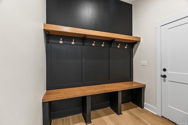 mudroom featuring light hardwood / wood-style floors