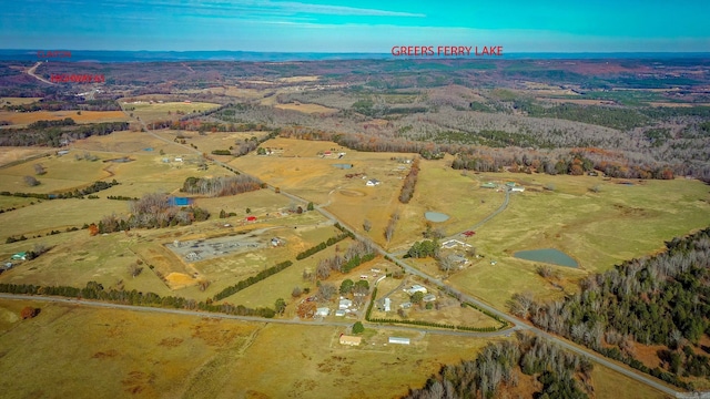 drone / aerial view featuring a rural view