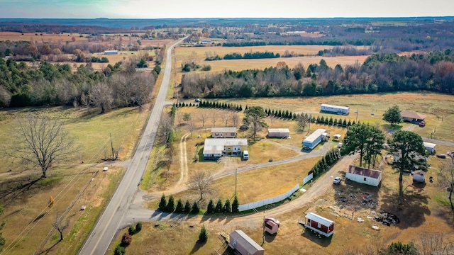 bird's eye view featuring a rural view