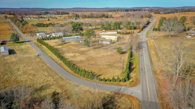 aerial view featuring a rural view