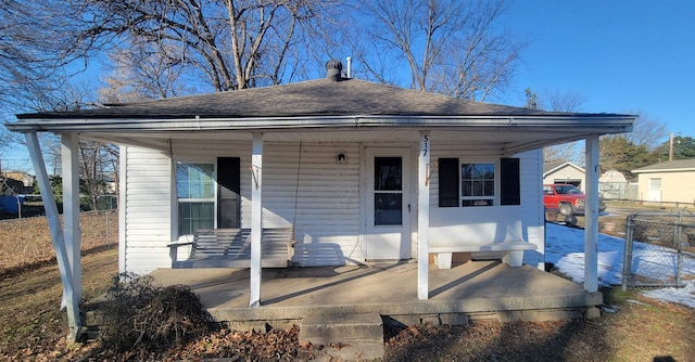 exterior space featuring a porch