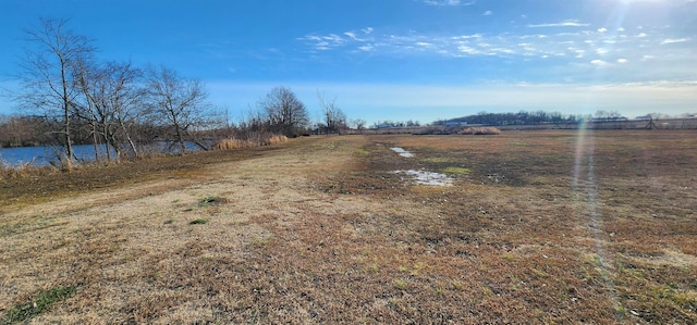 view of yard with a rural view