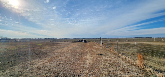 view of road with a rural view