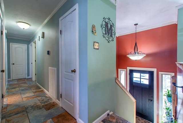 entrance foyer with crown molding