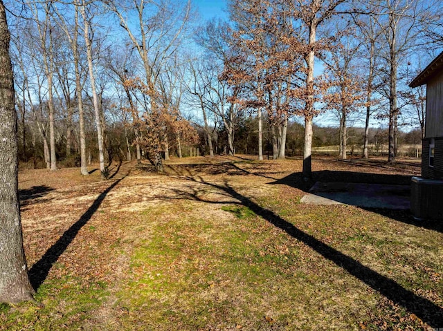 view of yard with central AC unit