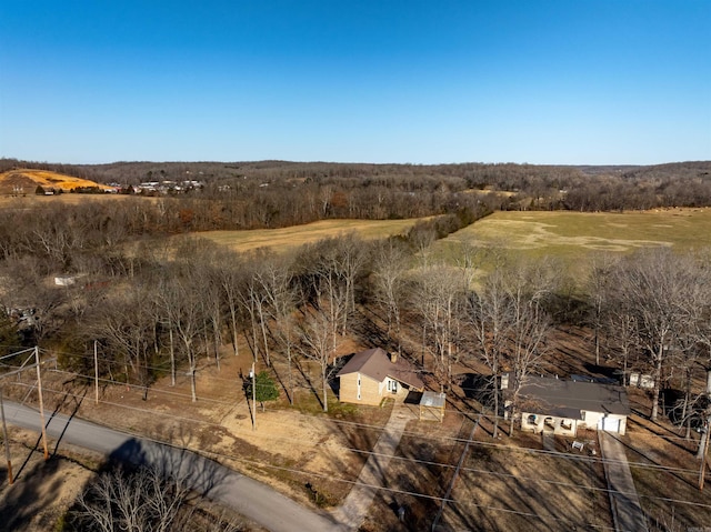 bird's eye view with a rural view