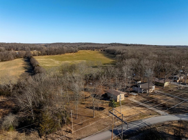 aerial view with a rural view